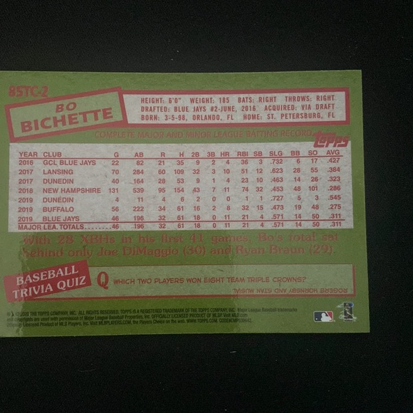 Bo Bichette(rookie) - 2020 Topps 35th anniversary - Picture 2 of 2